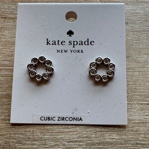 Kate Spade Circular Silver Earrings with Cubic Zirconia
